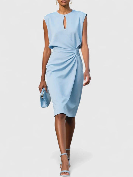 Sophisticated women's dress featuring a sleek cut and versatile elegance, available in classic black and white. 0