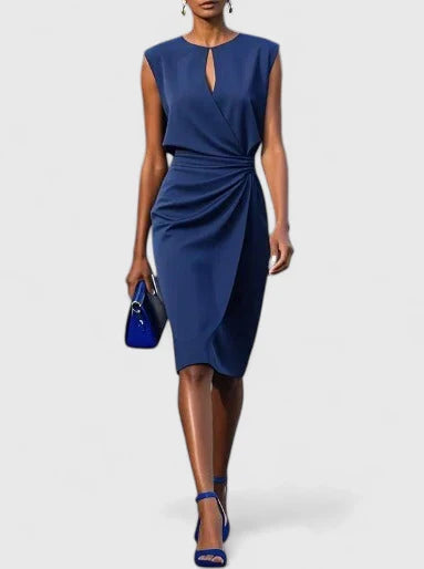 Sophisticated women's dress featuring a sleek cut and versatile elegance, available in classic black and white. 1