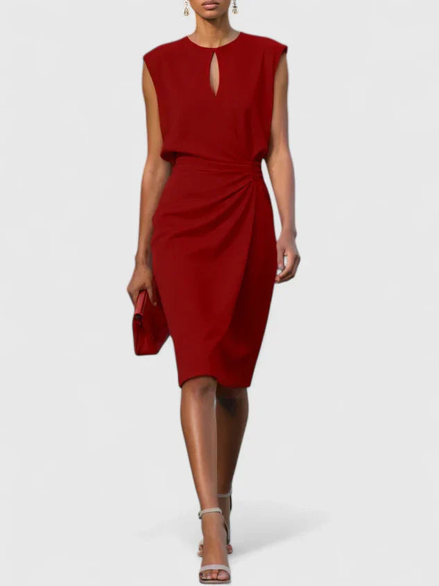 Sophisticated women's dress featuring a sleek cut and versatile elegance, available in classic black and white. 5