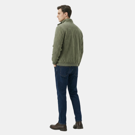 Men’s Corded Style Bomber Jacket With Stand Collar