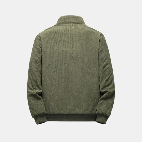 Men’s Corded Style Bomber Jacket With Stand Collar
