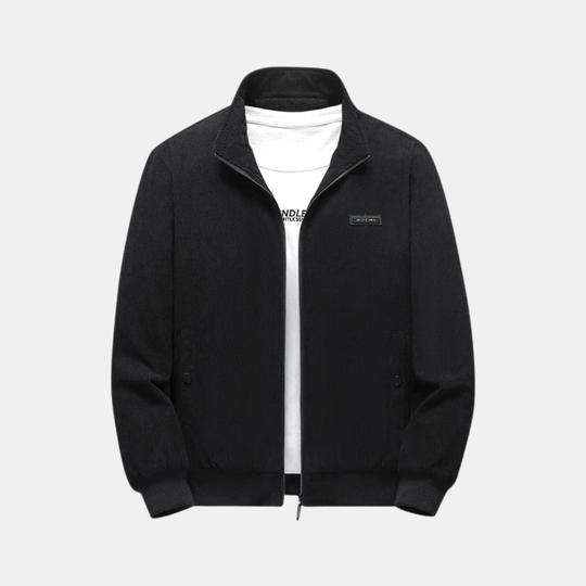 Men’s Corded Style Bomber Jacket With Stand Collar