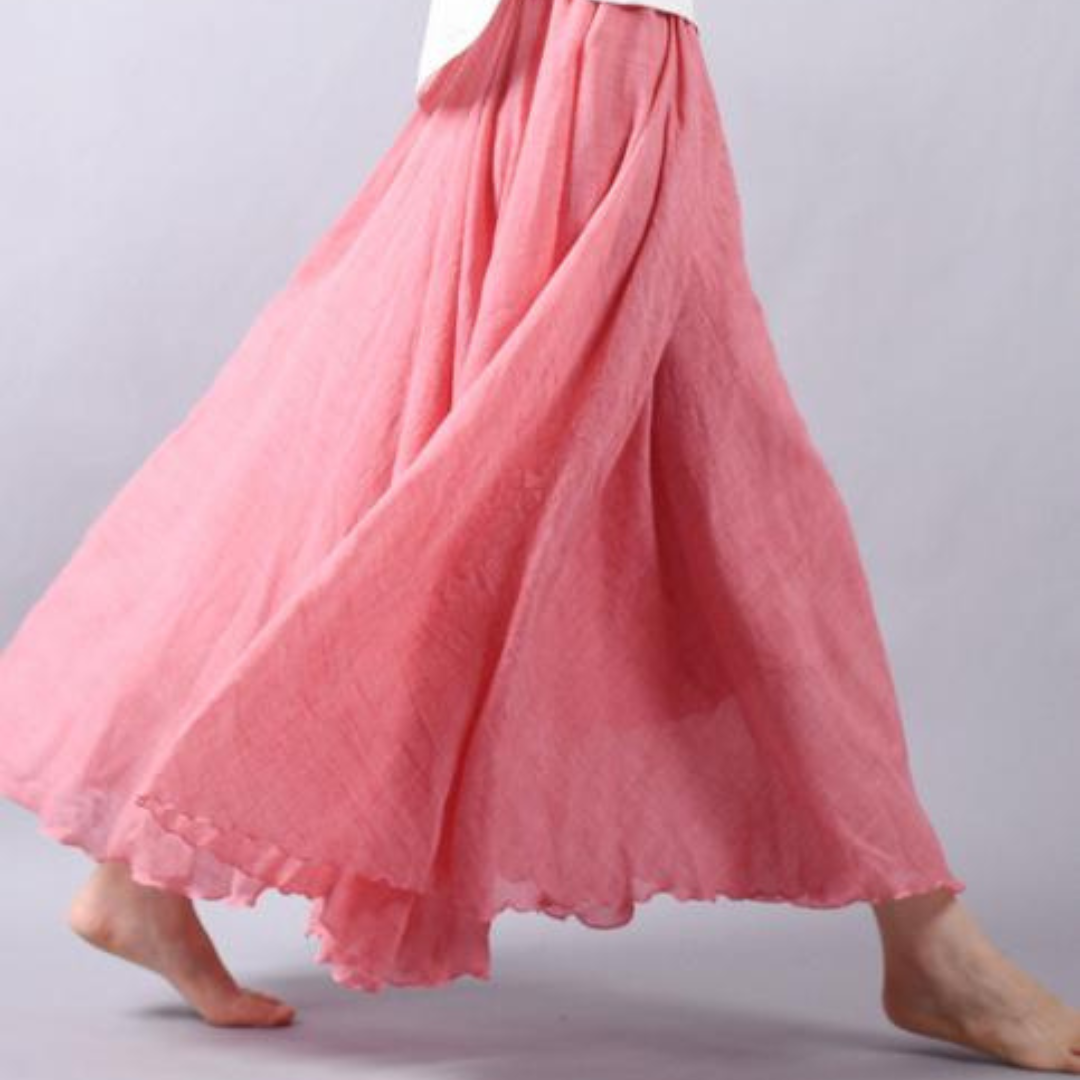 Women's High Waist Flowing Maxi Skirt