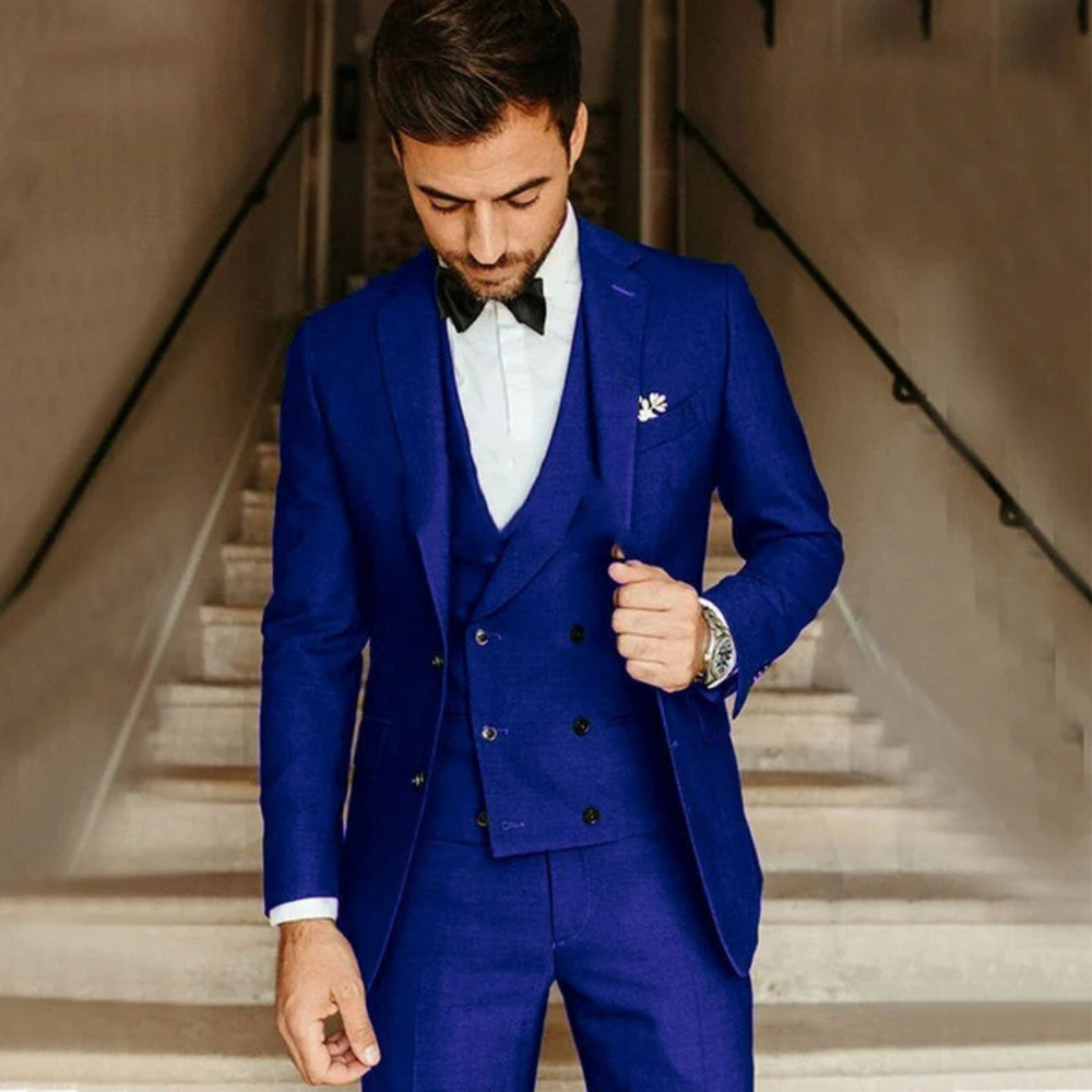 Men's 3-Piece Slim Fit Formal Wedding Guest Suit