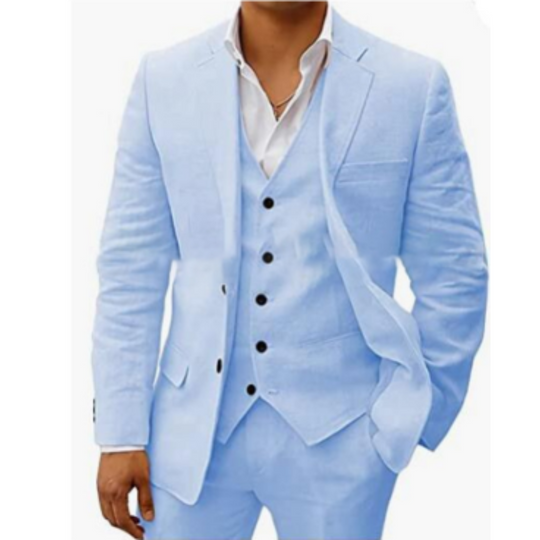 Men's 3-Piece Button Wedding Guest Suit