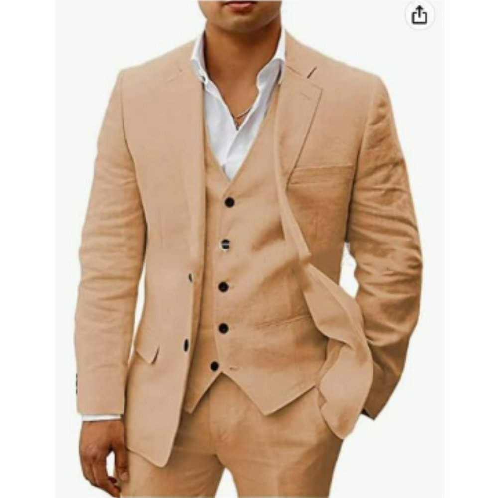 Men's 3-Piece Button Wedding Guest Suit