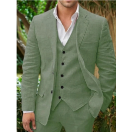 Men's 3-Piece Button Wedding Guest Suit