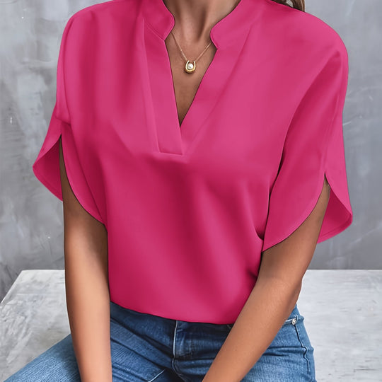 Women's Relaxed Fit V-Neck Short Sleeve Top