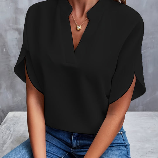 Women's Relaxed Fit V-Neck Short Sleeve Top