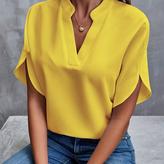 Women's Relaxed Fit V-Neck Short Sleeve Top