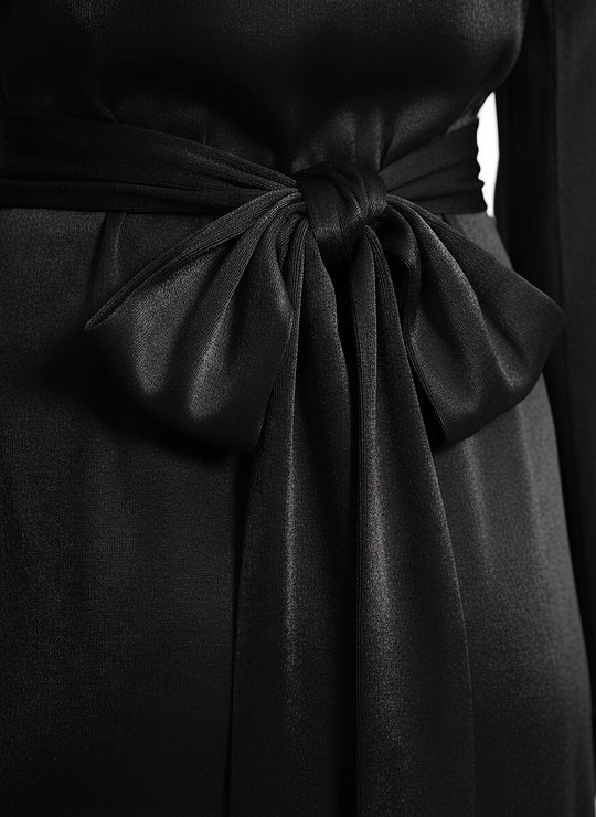 Women's Long-Sleeve Black Maxi Dress