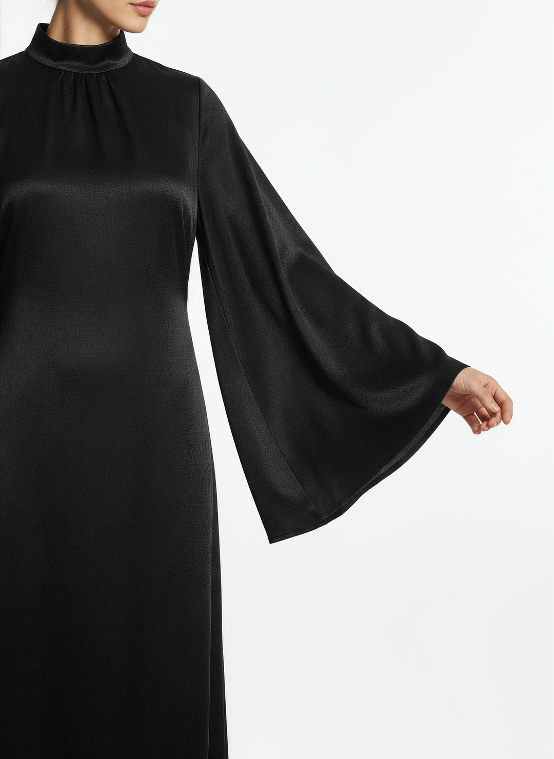 Women's Long-Sleeve Black Maxi Dress