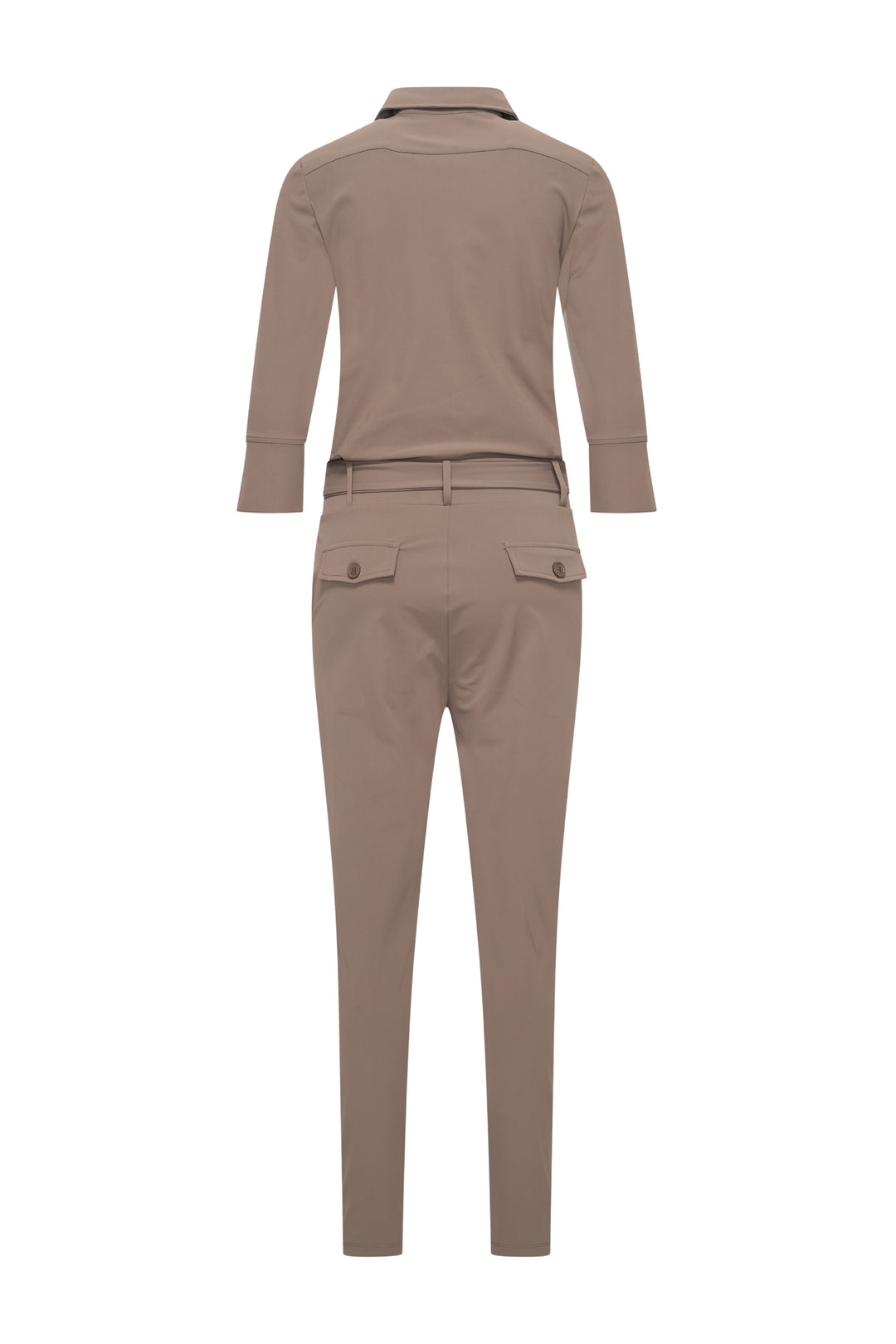 Women's 3/4 Sleeve Button Down Jumpsuit