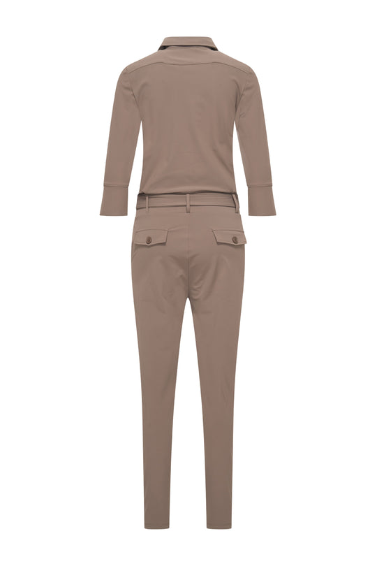 Women's 3/4 Sleeve Button Down Jumpsuit