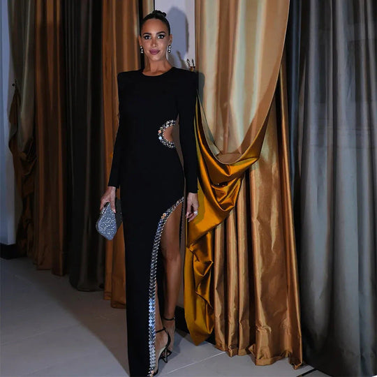 Women's Evening Black Maxi Dress