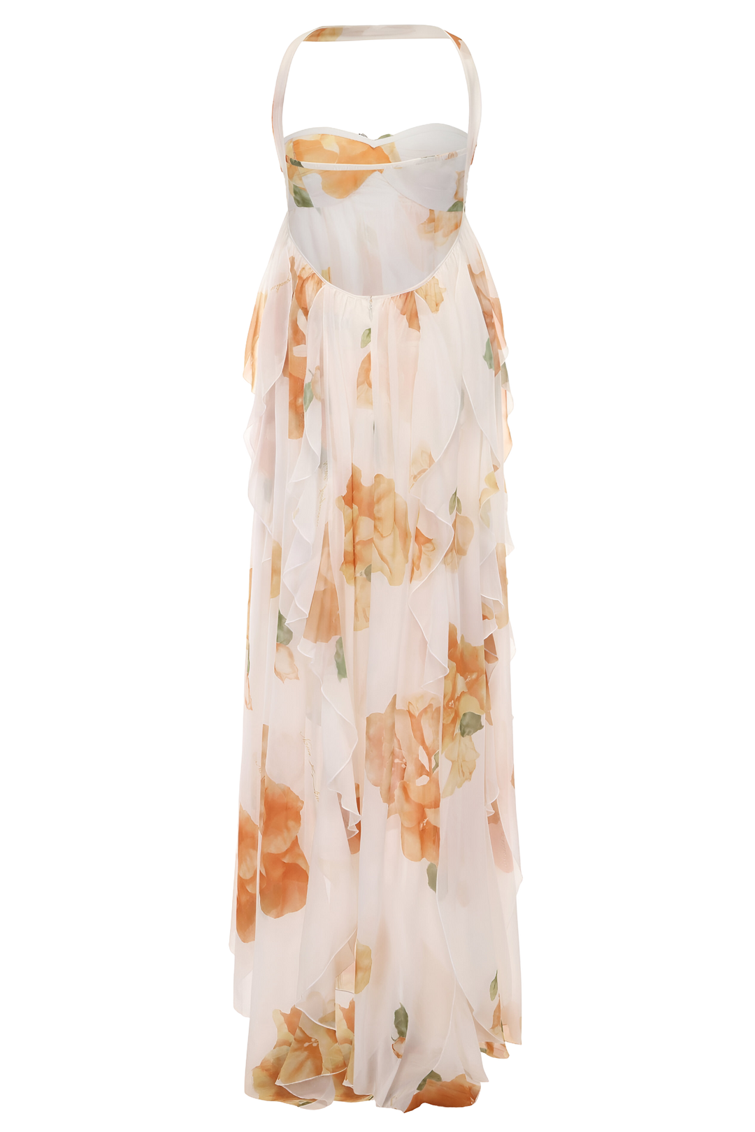 Women's Floral Backless Maxi Wedding Guest Dress