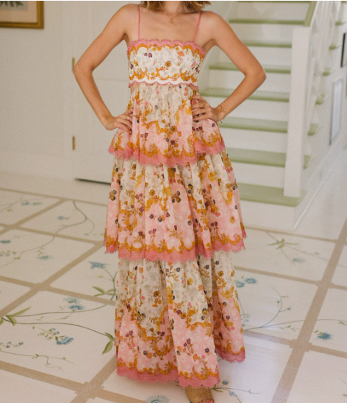 Women's Floral Summer Maxi Dress with Ruffles