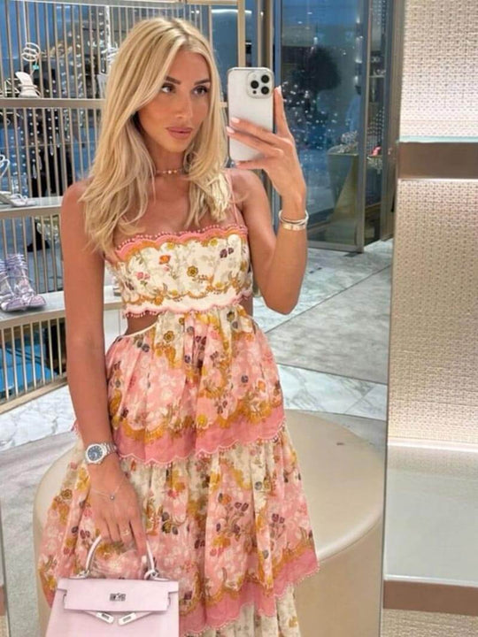 Women's Floral Summer Maxi Dress with Ruffles