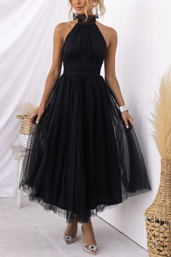 Women's Halter Maxi Wedding Guest Dress