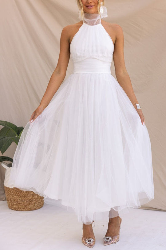 Women's Halter Maxi Wedding Guest Dress