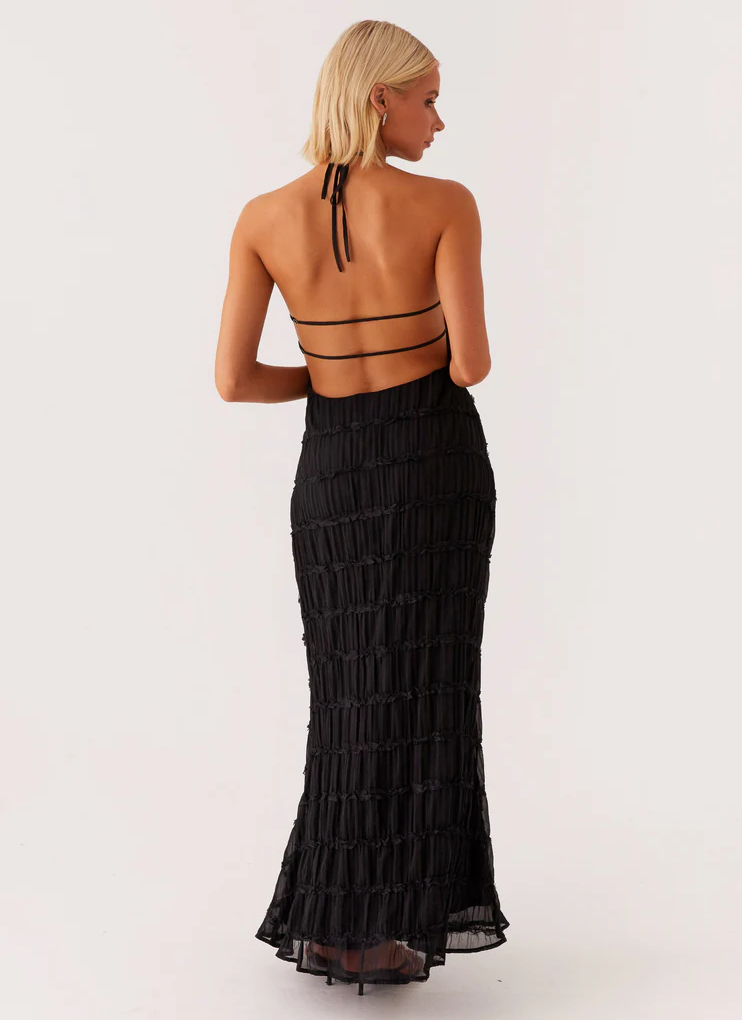 Women's Halter Neck Maxi Wedding Guest Dress