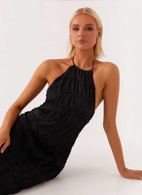 Women's Halter Neck Maxi Wedding Guest Dress