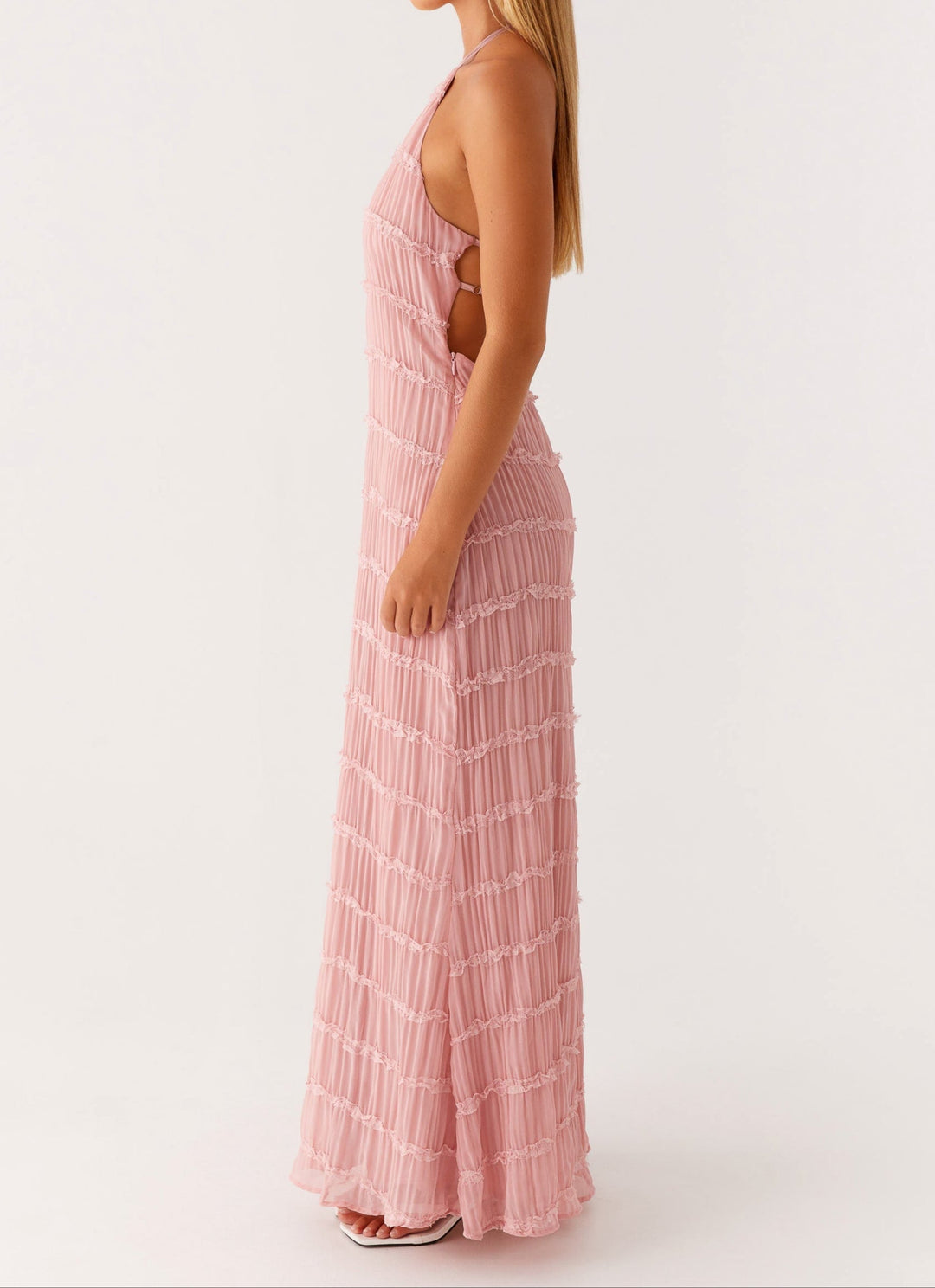 Women's Halter Neck Maxi Wedding Guest Dress