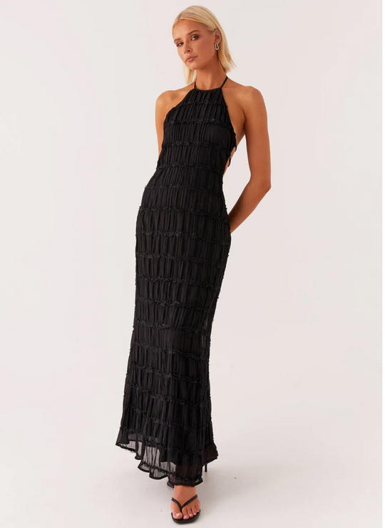 Women's Halter Neck Maxi Wedding Guest Dress