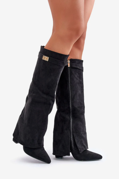 Women’s High Boots With Flap And Block Heel