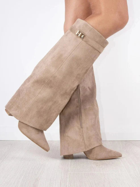 Women’s High Boots With Flap And Block Heel