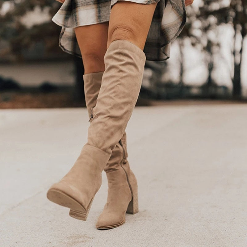 Women’s Knee High Boots With Block Heel
