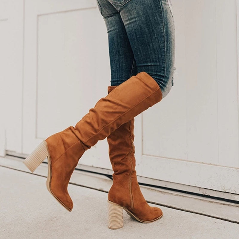 Women’s Knee High Boots With Block Heel