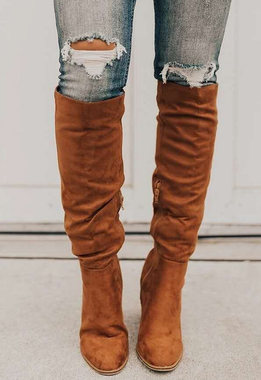 Women’s Knee High Boots With Block Heel