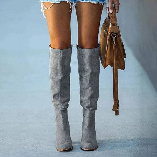 Women’s Knee High Boots With High Block Heel