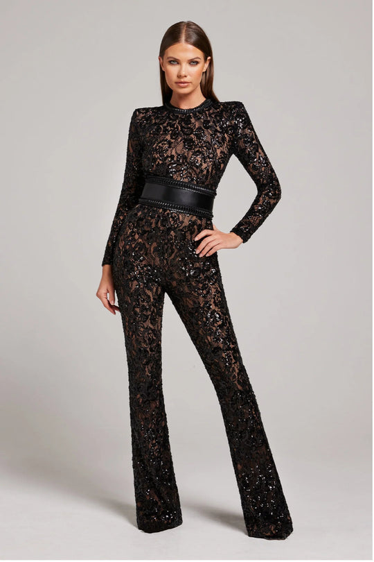 Women's Long Sleeve Lace Jumpsuit