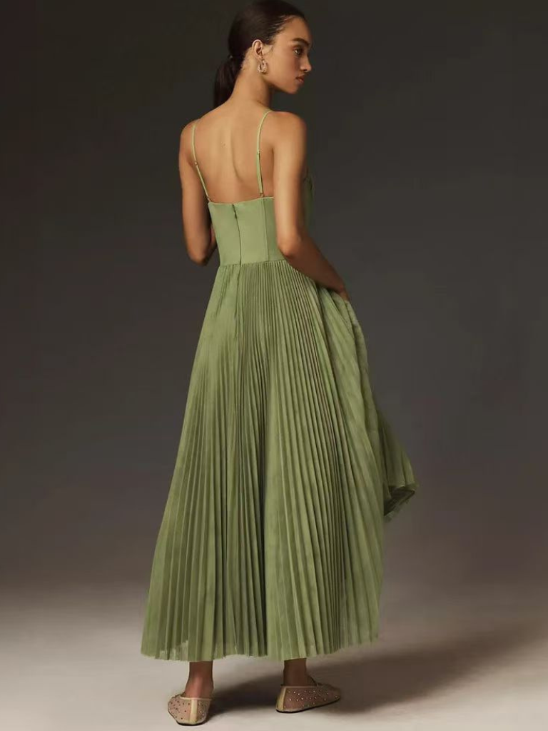Women's Maxi Pleated Wedding Guest Dress