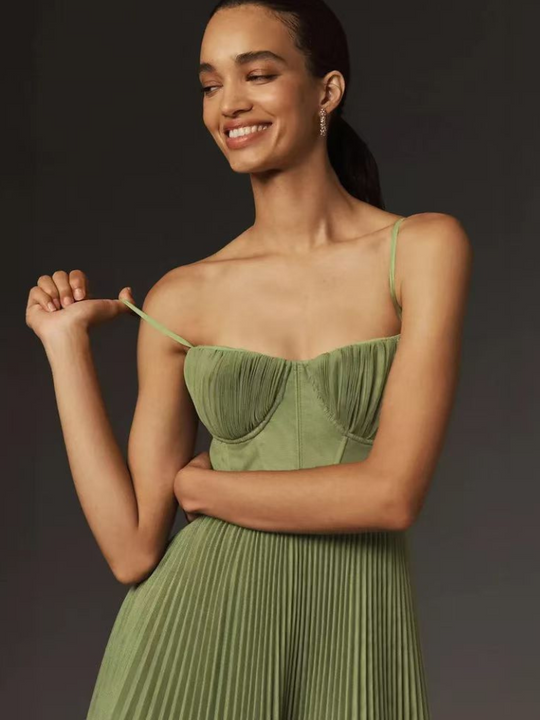 Women's Maxi Pleated Wedding Guest Dress