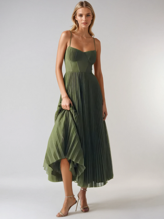Women's Maxi Pleated Wedding Guest Dress