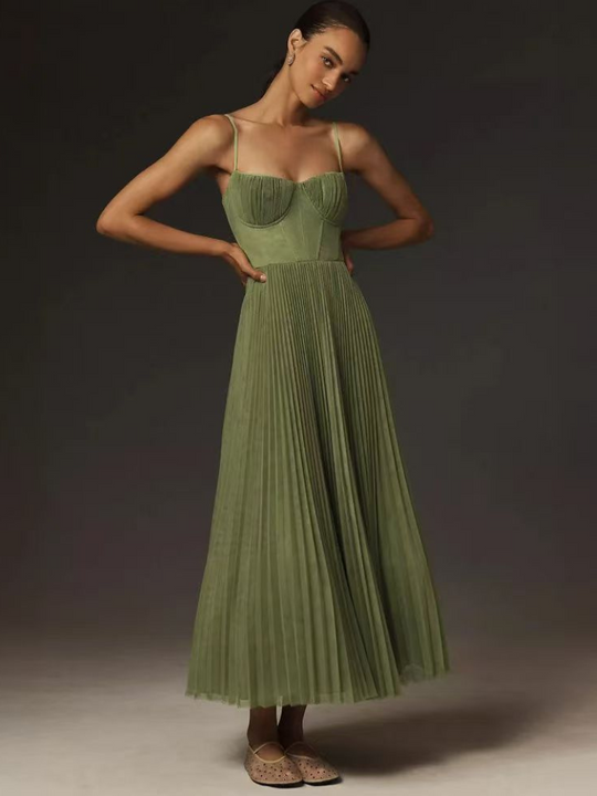 Women's Maxi Pleated Wedding Guest Dress
