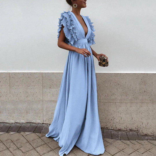 Women’s Ruffle Maxi Wedding Guest Dress