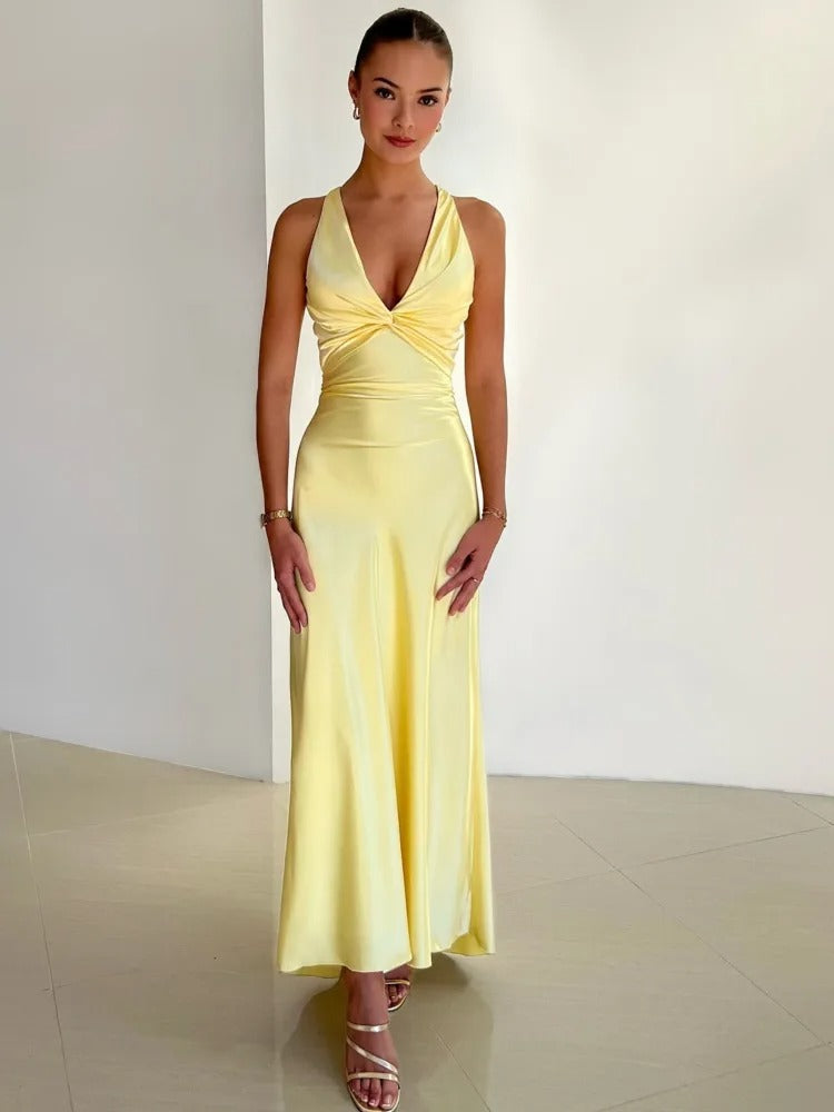 Women's Sleeveless Wedding Guest Maxi Dress