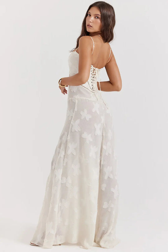 Women's Spaghetti Strap Maxi Wedding Guest Dress