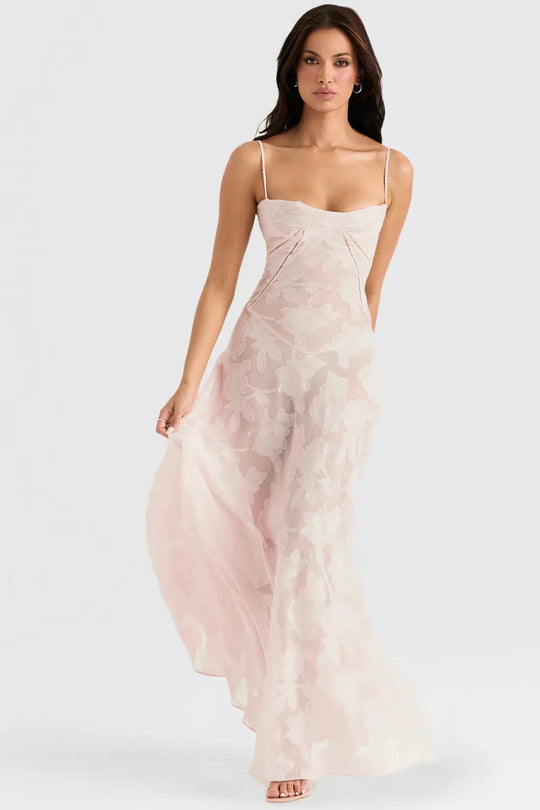 Women's Spaghetti Strap Maxi Wedding Guest Dress