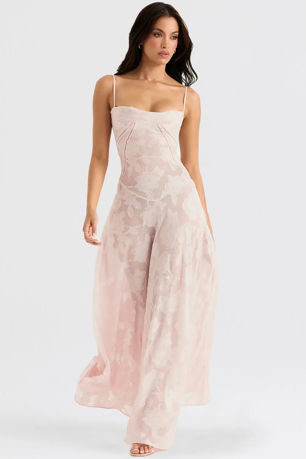 Women's Spaghetti Strap Maxi Wedding Guest Dress