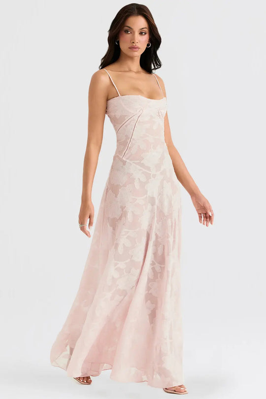 Women's Spaghetti Strap Maxi Wedding Guest Dress