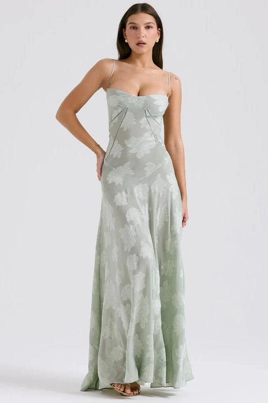Women's Spaghetti Strap Maxi Wedding Guest Dress