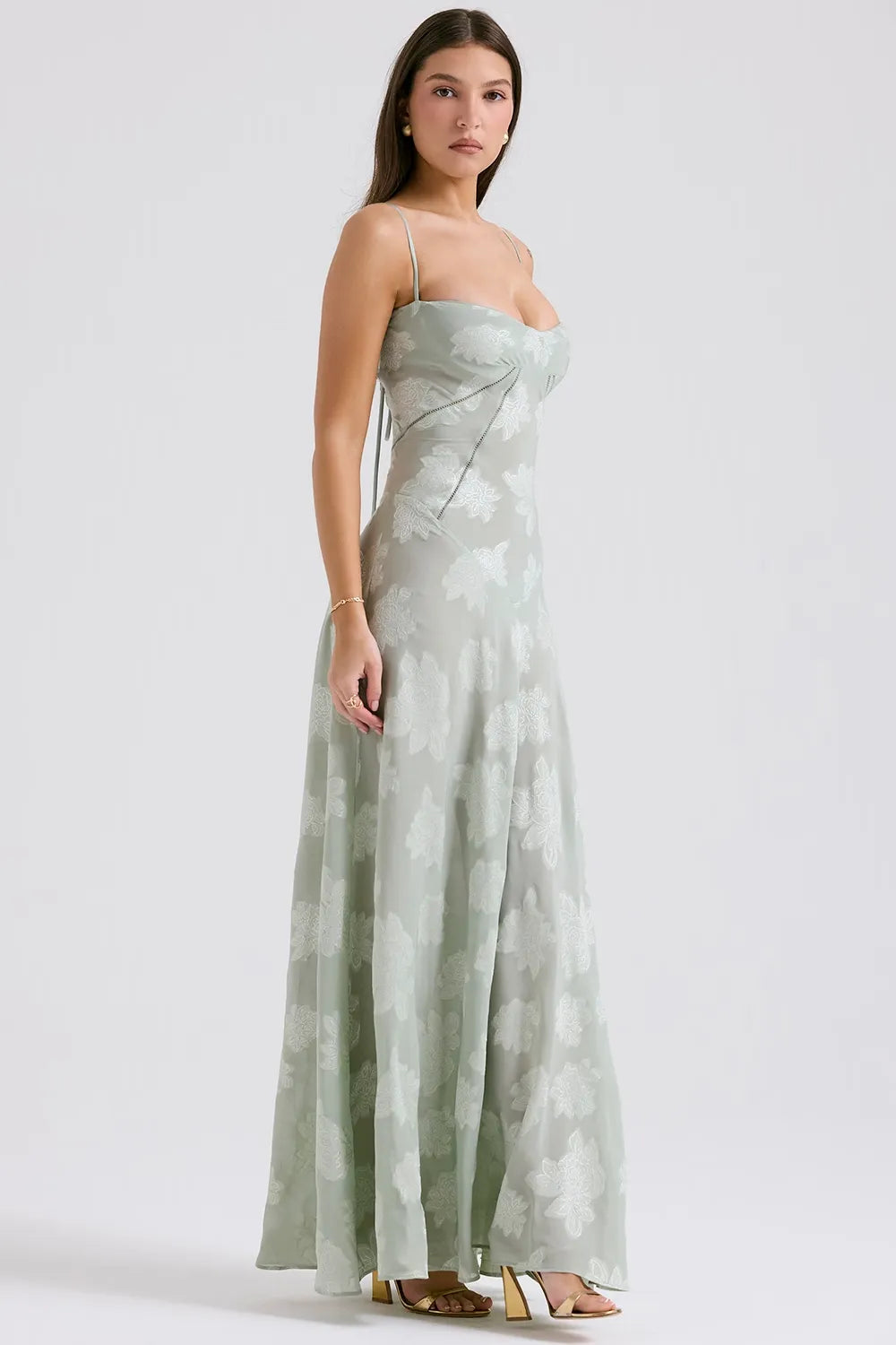 Women's Spaghetti Strap Maxi Wedding Guest Dress