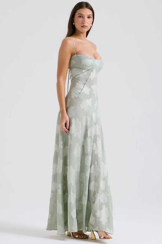 Women's Spaghetti Strap Maxi Wedding Guest Dress
