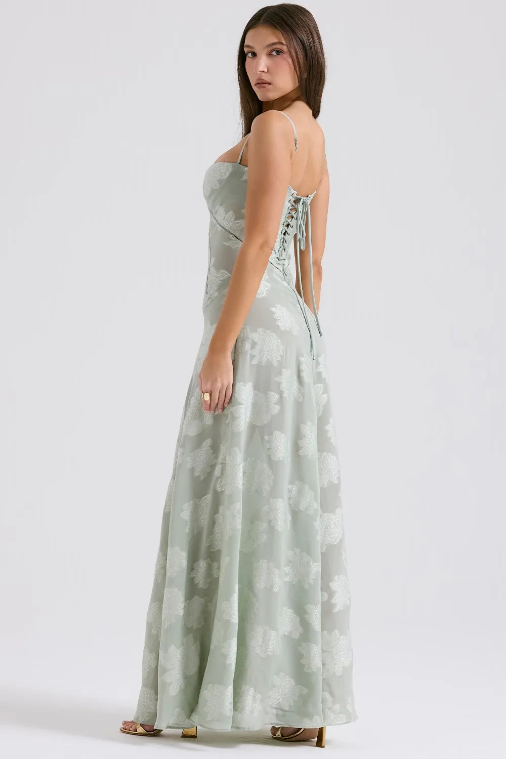 Women's Spaghetti Strap Maxi Wedding Guest Dress