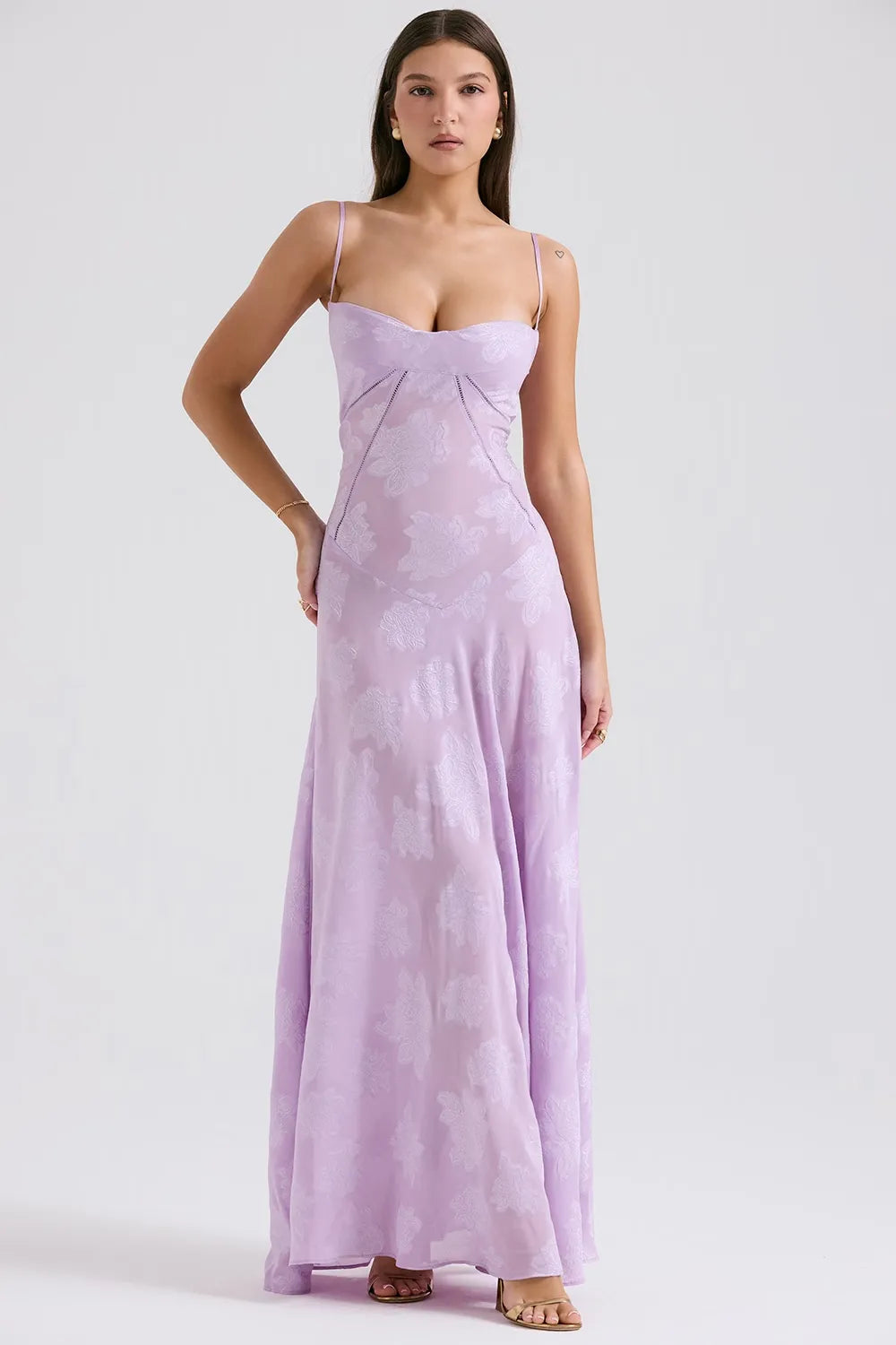 Women's Spaghetti Strap Maxi Wedding Guest Dress